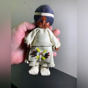 Carlson Dolls 6" Vintage Native American Mohawk Princess 6-4 Beaded Leather USA